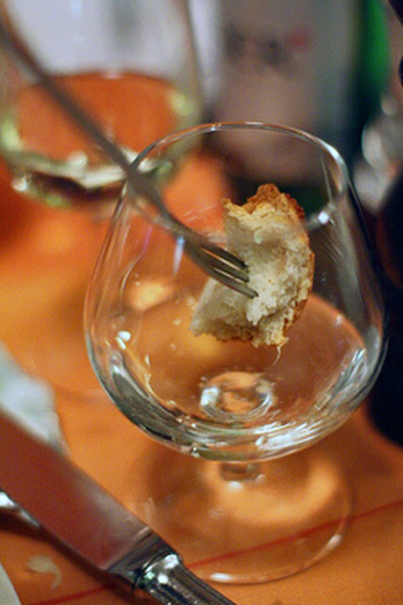 Fondue Kirsch Brot Glas