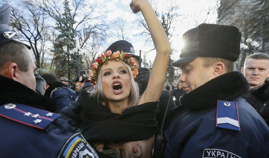 Femen-Aktivistin in Kiew.
