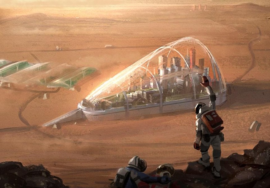 Darstellung einer Kolonie auf dem Mars